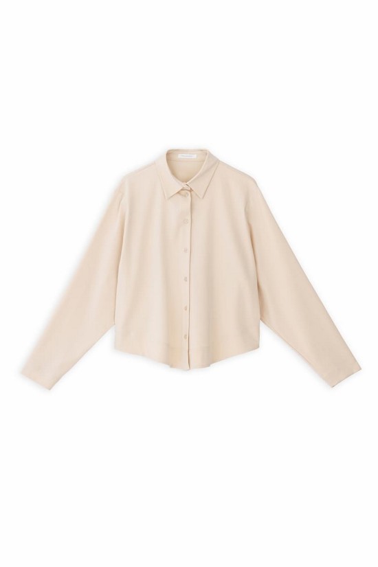 Γυναικείο cropped πουκάμισο twill stretch - Philosophy SH77249