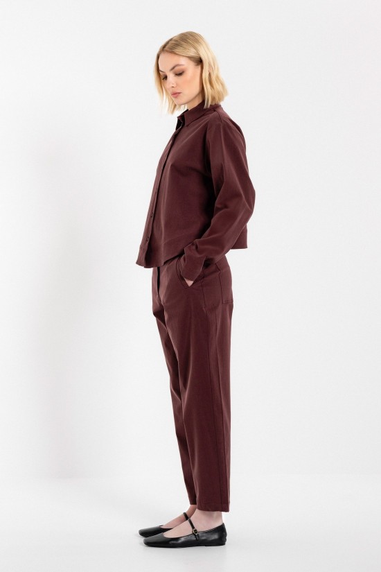 Γυναικείο cropped πουκάμισο twill stretch - Philosophy SH77249