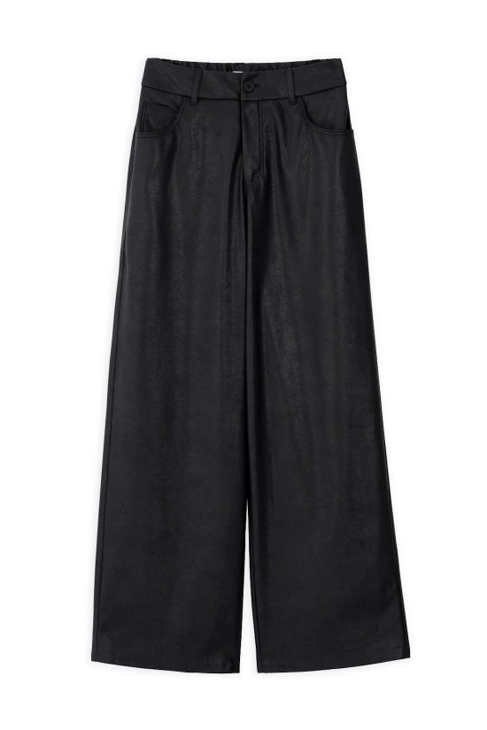 Γυναικείο δερμάτινο παντελόνι wide leg - Philosophy TR44545