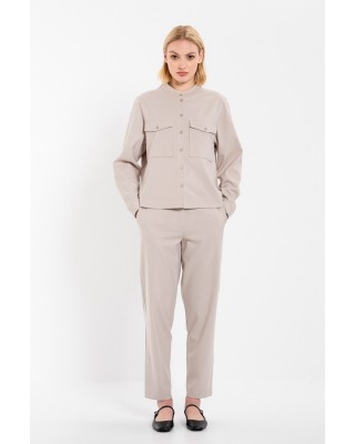 Γυναικείο μαύρο παντελόνι twill T/R regular - Philosophy TR44493