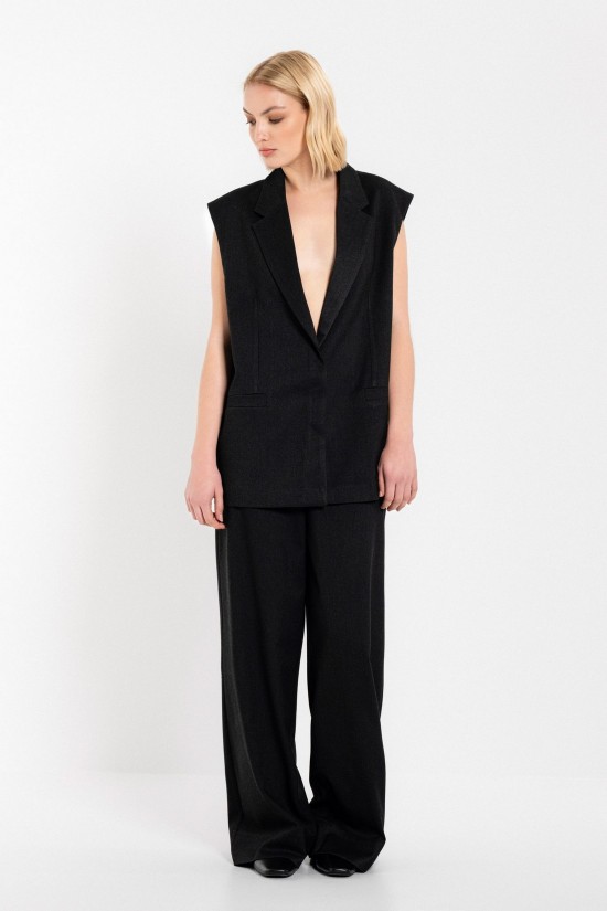 Γυναικείο ψηλόμεσο παντελόνι twill T/R Wide Leg - Philosophy TR44539