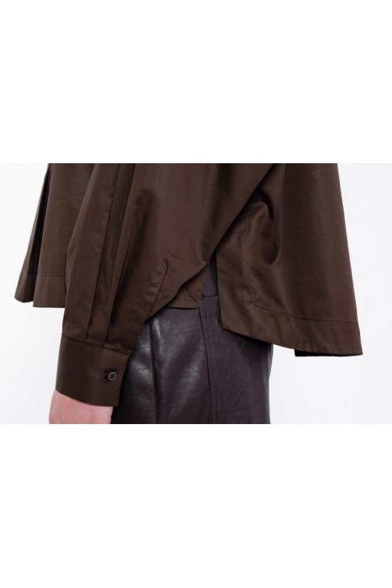 Γυναικείο χακί cropped top ποπλίνα - Philosophy BL12002