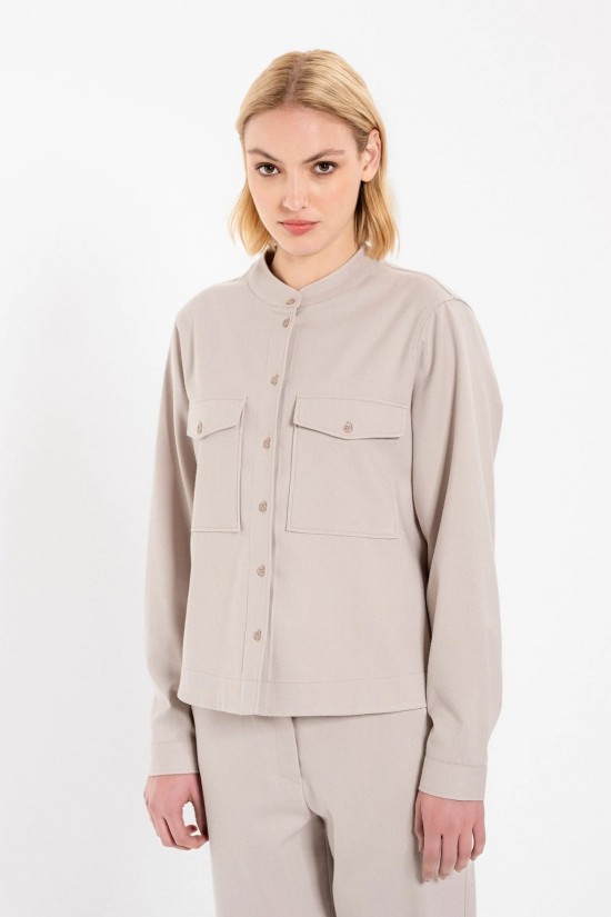Γυναικείο cropped πουκάμισο twill tr - Philosophy SH77248