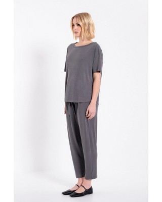Γυναικείο γκρι rib sandwashed παντελόνι - Philosophy TR44551 Γυναικείο γκρι rib sandwashed παντελόνι - Philosophy TR44551