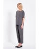 Γυναικείο γκρι rib sandwashed παντελόνι - Philosophy TR44551