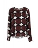 Γυναικεία καφέ μπλούζα satin print - Philosophy BL12076 Γυναικεία καφέ μπλούζα satin print - Philosophy BL12076