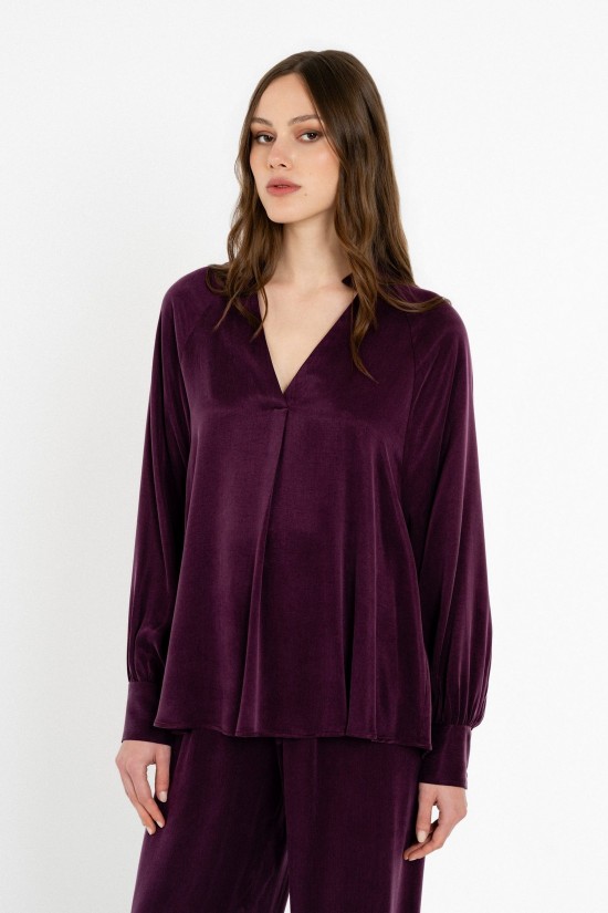 Γυναικεία μακρυμάνικη μπλούζα cupro viscose - Philosophy BL12084