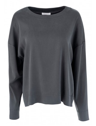 Γυναικεία γκρι μπλούζα satin sandwashed - Philosophy BL12088