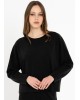 Γυναικεία μαύρη μπλούζα heavy rib - Philosophy BL12079 Γυναικεία μαύρη μπλούζα heavy rib - Philosophy BL12079
