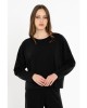 Γυναικεία μαύρη μπλούζα heavy rib - Philosophy BL12079 Γυναικεία μαύρη μπλούζα heavy rib - Philosophy BL12079