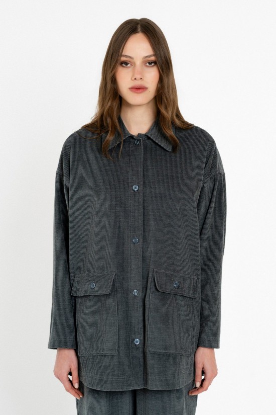 Γυναικείο κοτλέ oversized πουκάμισο - Philosophy SH77293