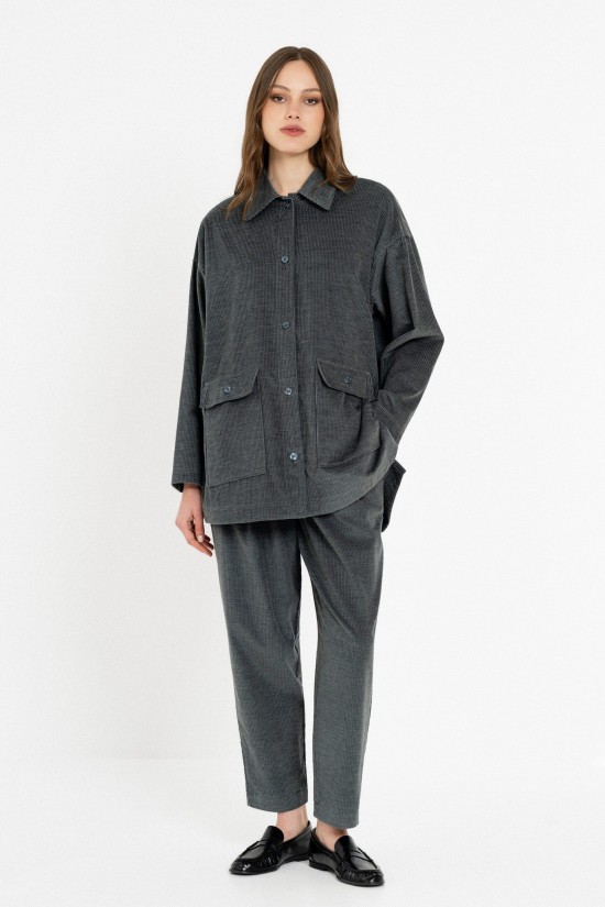 Γυναικείο κοτλέ oversized πουκάμισο - Philosophy SH77293