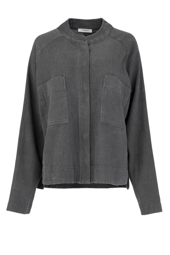 Γυναικείο ανθρακί jacket twill fade out - Philosophy JK88170 Γυναικείο ανθρακί jacket twill fade out - Philosophy JK88170