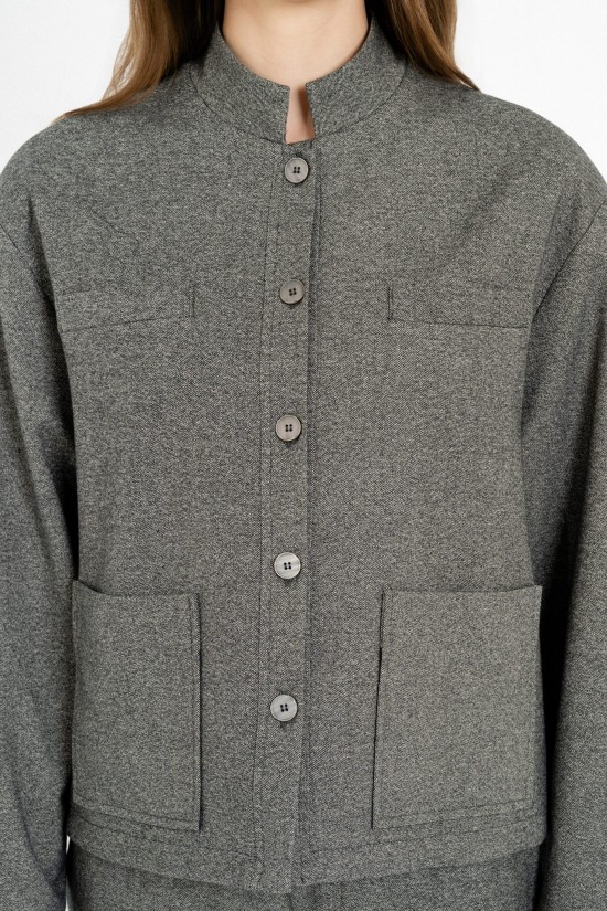Γυναικείο γκρι σακάκι heavy T/r Jacket - Philosophy JK88179 Γυναικείο γκρι σακάκι heavy T/r Jacket - Philosophy JK88179