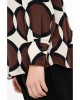 Γυναικείο καφέ satin print πουκάμισο - Philosophy SH77289 Γυναικείο καφέ satin print πουκάμισο - Philosophy SH77289