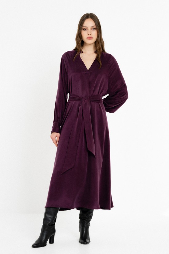 Γυναικείο μακρυμάνικο φόρεμα cupro viscose - Philosophy DR22882 Γυναικείο μακρυμάνικο φόρεμα cupro viscose - Philosophy DR22882