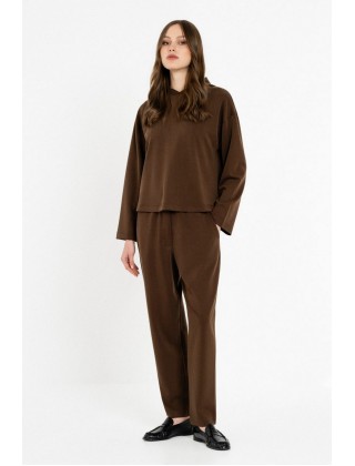 Γυναικείο μαύρο jogger παντελόνι heavy rib - Philosophy TR44615