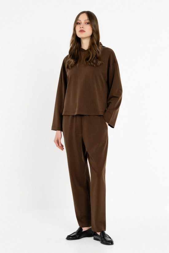 Γυναικείο μαύρο jogger παντελόνι heavy rib - Philosophy TR44615