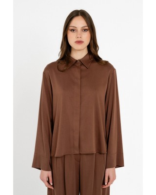 Γυναικείο πουκάμισο satin sandwashed - Philosophy SH77294