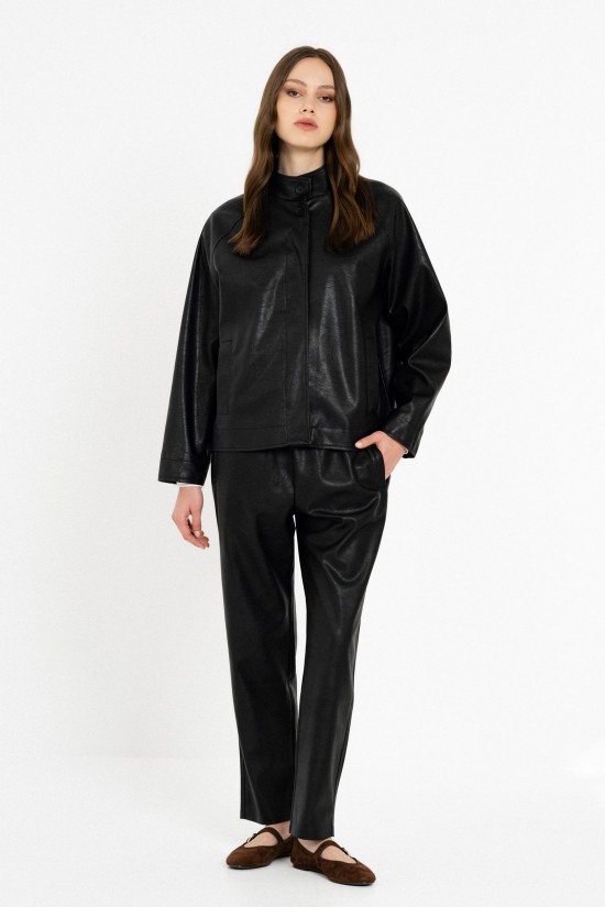Γυναικείο δερμάτινο παντελόνι jogger - Philosophy TR44377