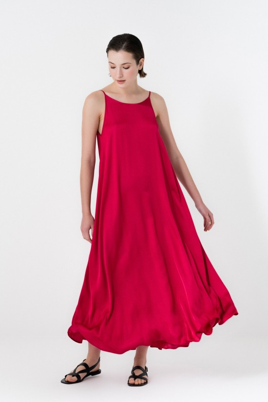 Maxi Satin Fine Strapped Dress - Philosophy DR2691