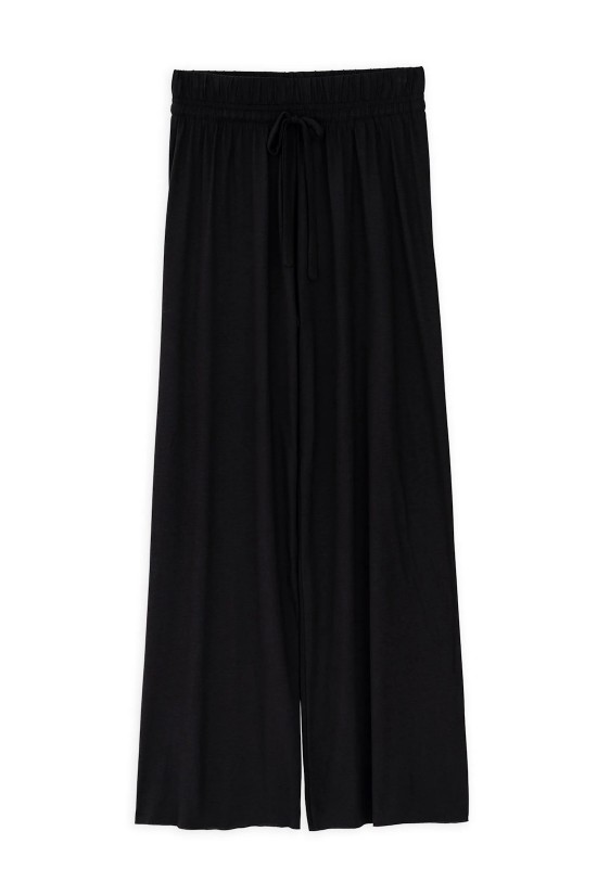 Γυναικεία μαύρη παντελόνα Organic Jersey Wide Leg - Philosophy TR4008