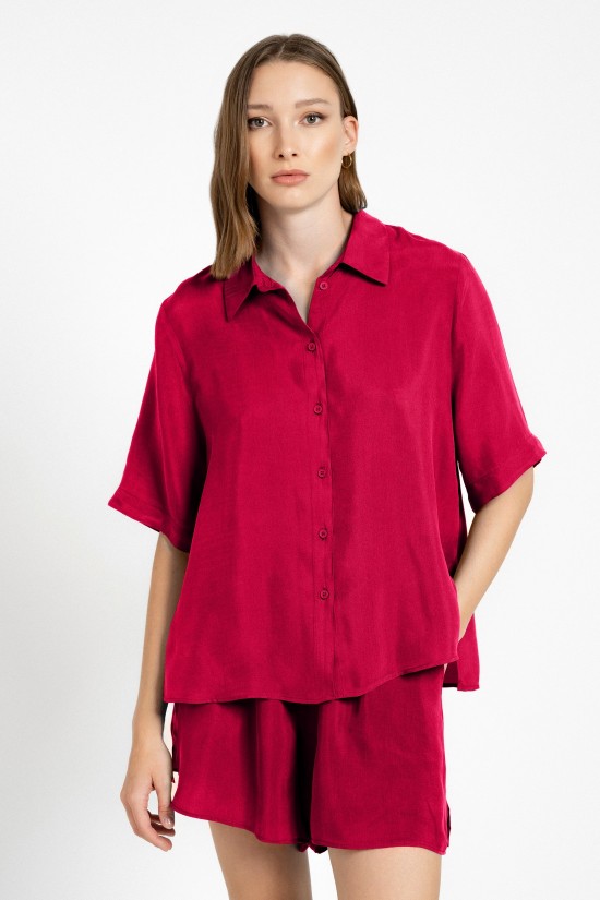 Γυναικείο κοντομάνικο πουκάμισο cupro - Philosophy SH7208