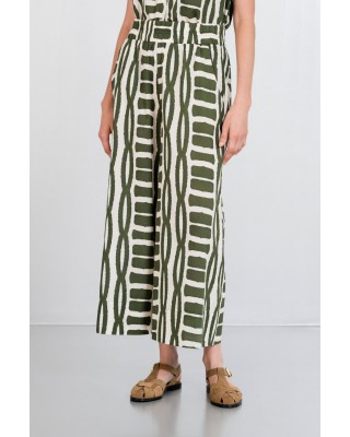 Γυναικεία μουσταρδί παντελόνα jupe cullote με print - Philosophy TR4534