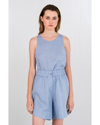 Γυναικεία αμάνικη λινή μπλούζα halter neck  - Philosophy BL1918