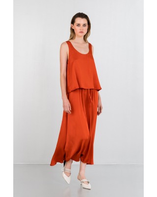 Γυναικεία μάξι σατέν φούστα - Philosophy SK3096