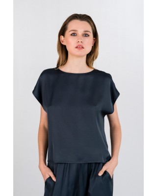 Γυναικεία χρυσή σατέν cropped μπλούζα - Philosophy BL1975