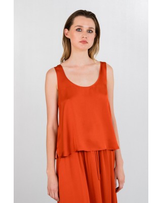 Γυναικεία αμάνικη σατέν μπλούζα - Philosophy BL1933