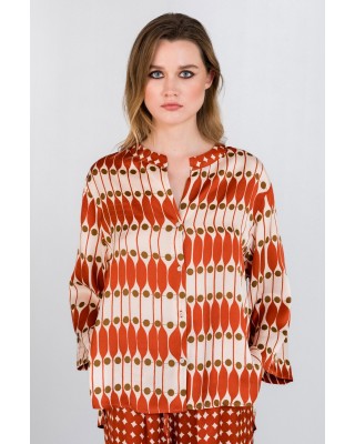 Γυναικείο σατέν πουκάμισο με print - Philosophy SH7239