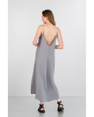 Γυναικείο γκρι φόρεμα gauze slip dress - Philosophy DR2802