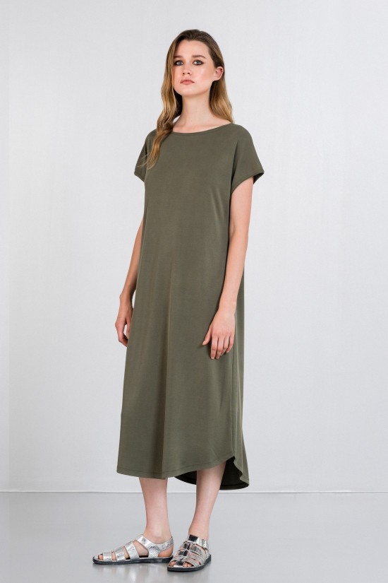Γυναικείο κοντομάνικο rib loose φόρεμα - Philosophy DR2586