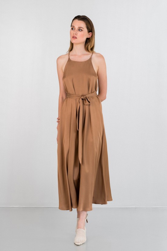 Γυναικείο σατέν φόρεμα hatler neck - Philosophy DR2793