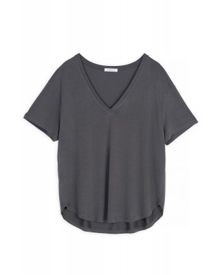 Γυναικεία κοντομάνικη cupro μπλούζα με V λαιμόκοψη - Philosophy BL1765