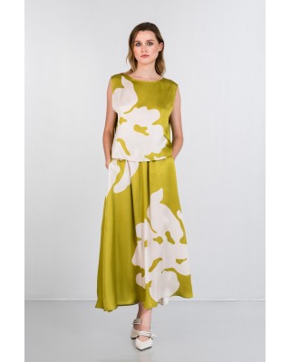 Γυναικεία σατέν φούστα με print - Philosophy SK3106