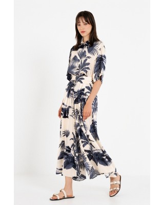 Γυναικεία παντελόνα satin print jupe cullote - Philosophy TR44588