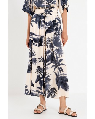 Γυναικεία παντελόνα satin print jupe cullote - Philosophy TR44588