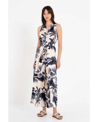 Γυναικεία αμάνικη satin print ολόσωμη φόρμα - Philosophy JS66090