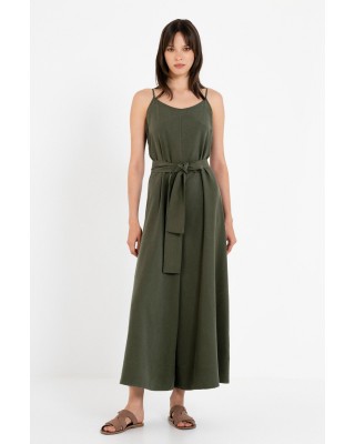 Γυναικεία αμάνικη ολόσωμη φόρμα washed tencel - Philosophy JS66089