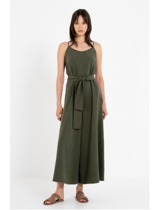 Γυναικεία αμάνικη ολόσωμη φόρμα washed tencel - Philosophy JS66089