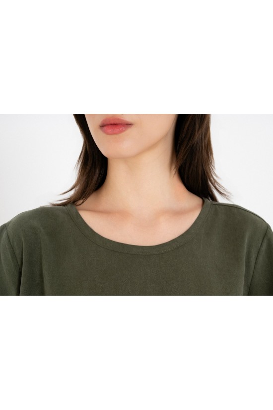 Γυναικεία κοντομάνικη μπλούζα washed tencel - Philosophy BL12038