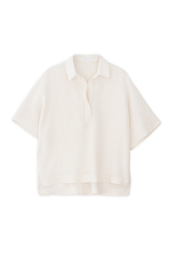 Γυναικεία λινή κοντομάνικη μπλούζα - Philosophy BL12042