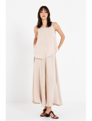 Γυναικεία μάξι μπεζ φούστα gauze - Philosophy SK33116