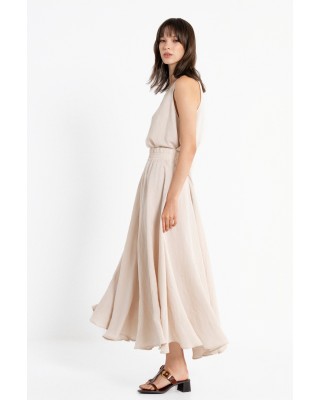 Γυναικεία μάξι μπεζ φούστα gauze - Philosophy SK33116