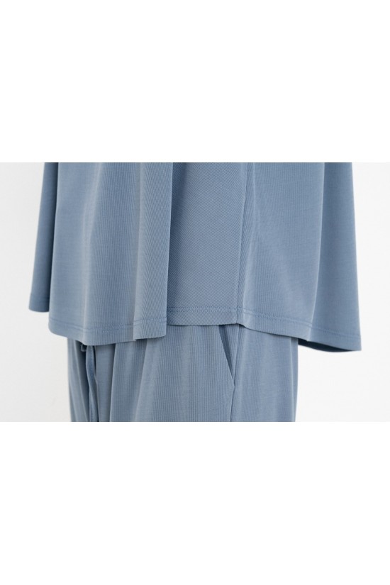 Γυναικεία μπλε αμάνικη rib μπλούζα - Philosophy BL11926