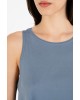 Γυναικεία μπλε αμάνικη rib μπλούζα - Philosophy BL11926
