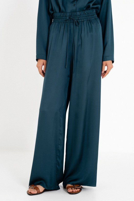 Γυναικεία σατέν wide leg παντελόνα - Philosophy TR44402